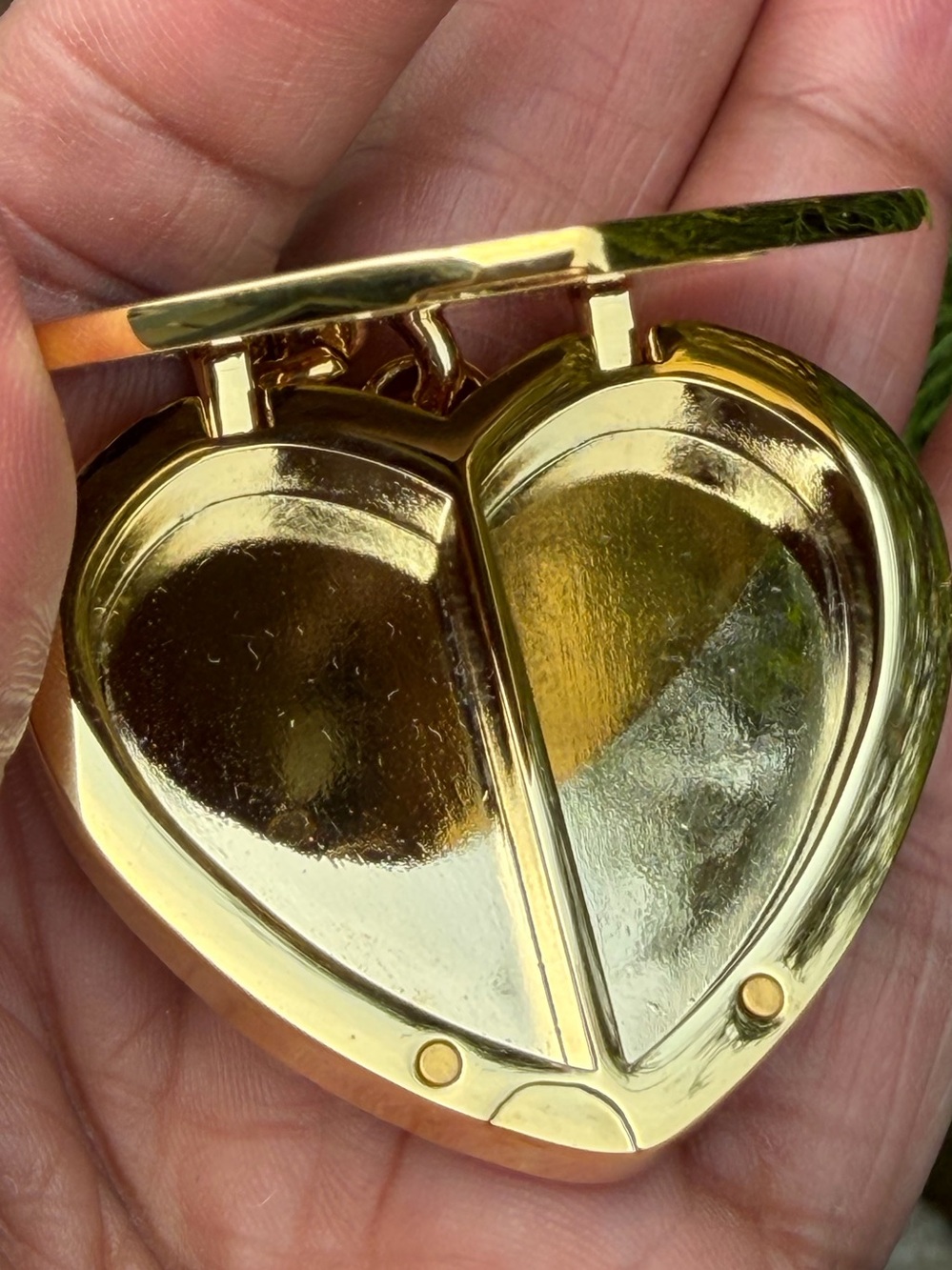 COACH Legacy Stripe Heart Locket Bag Charm Keychain - Picture 6 of 8